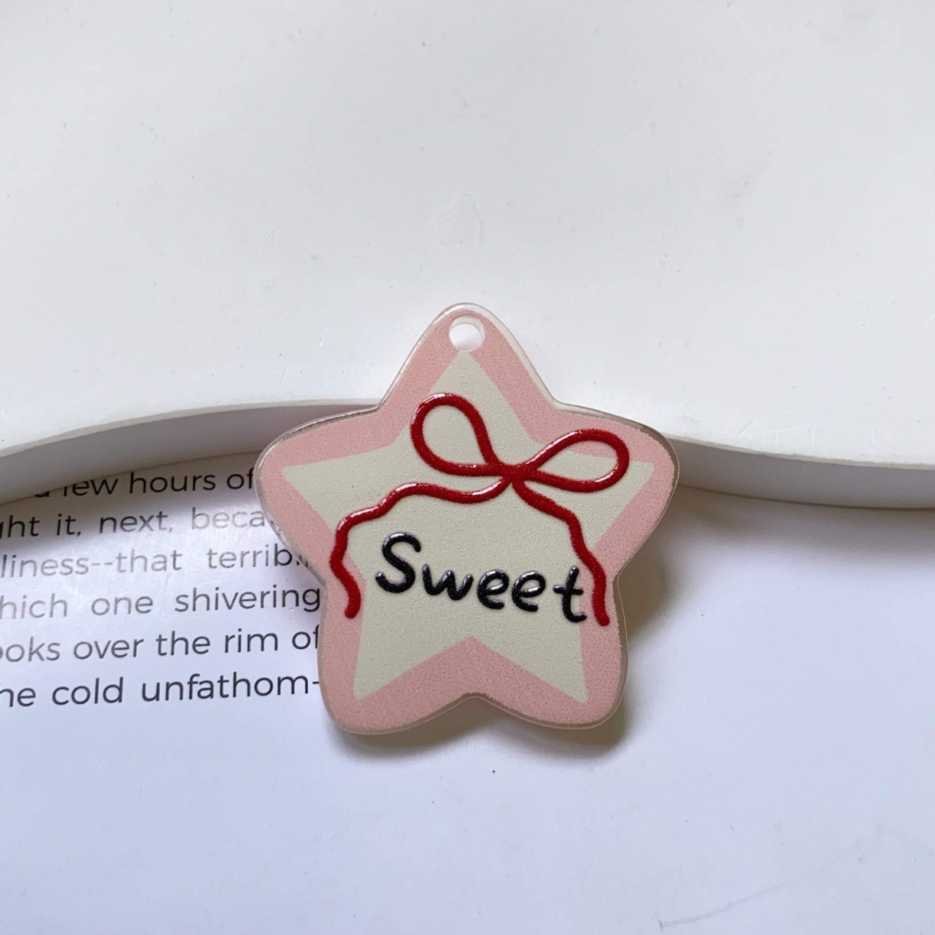 Acrylic Bow Tie Pendant With Printing Technique, Jewelry Accessories