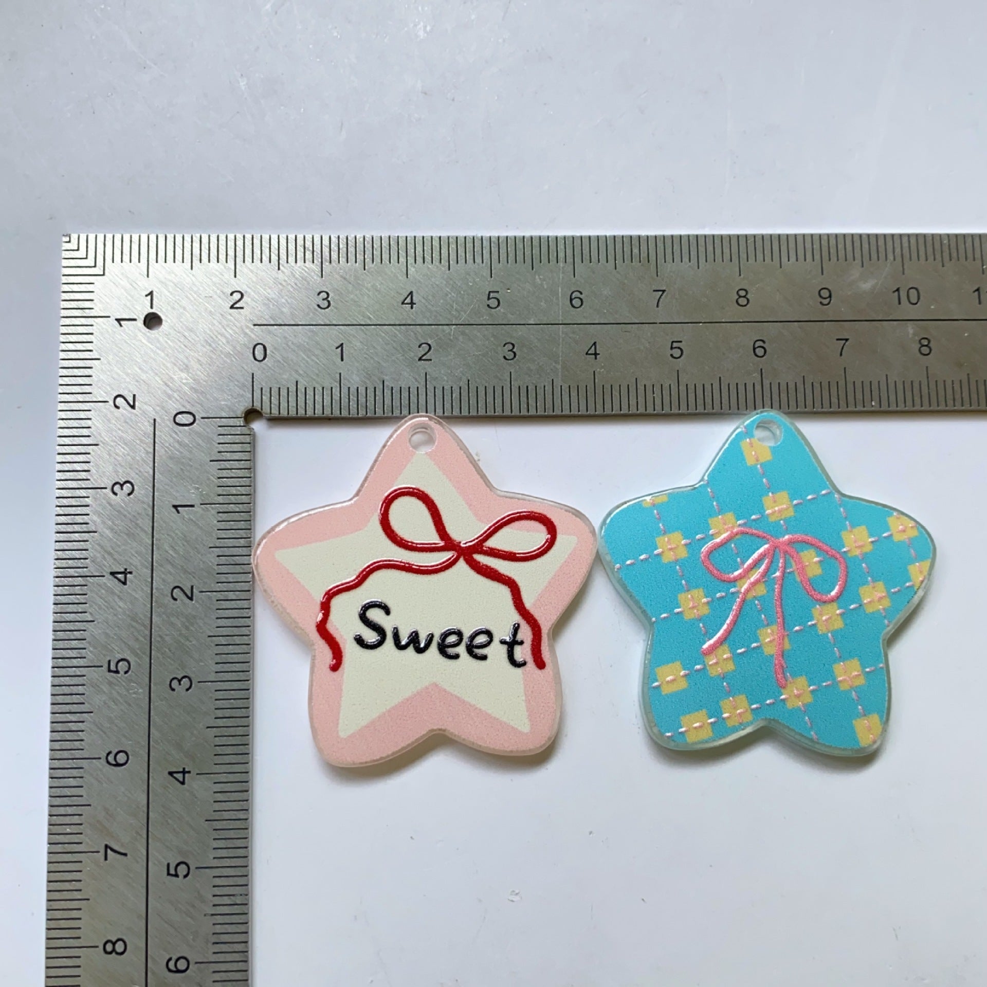 Acrylic Bow Tie Pendant With Printing Technique, Jewelry Accessories