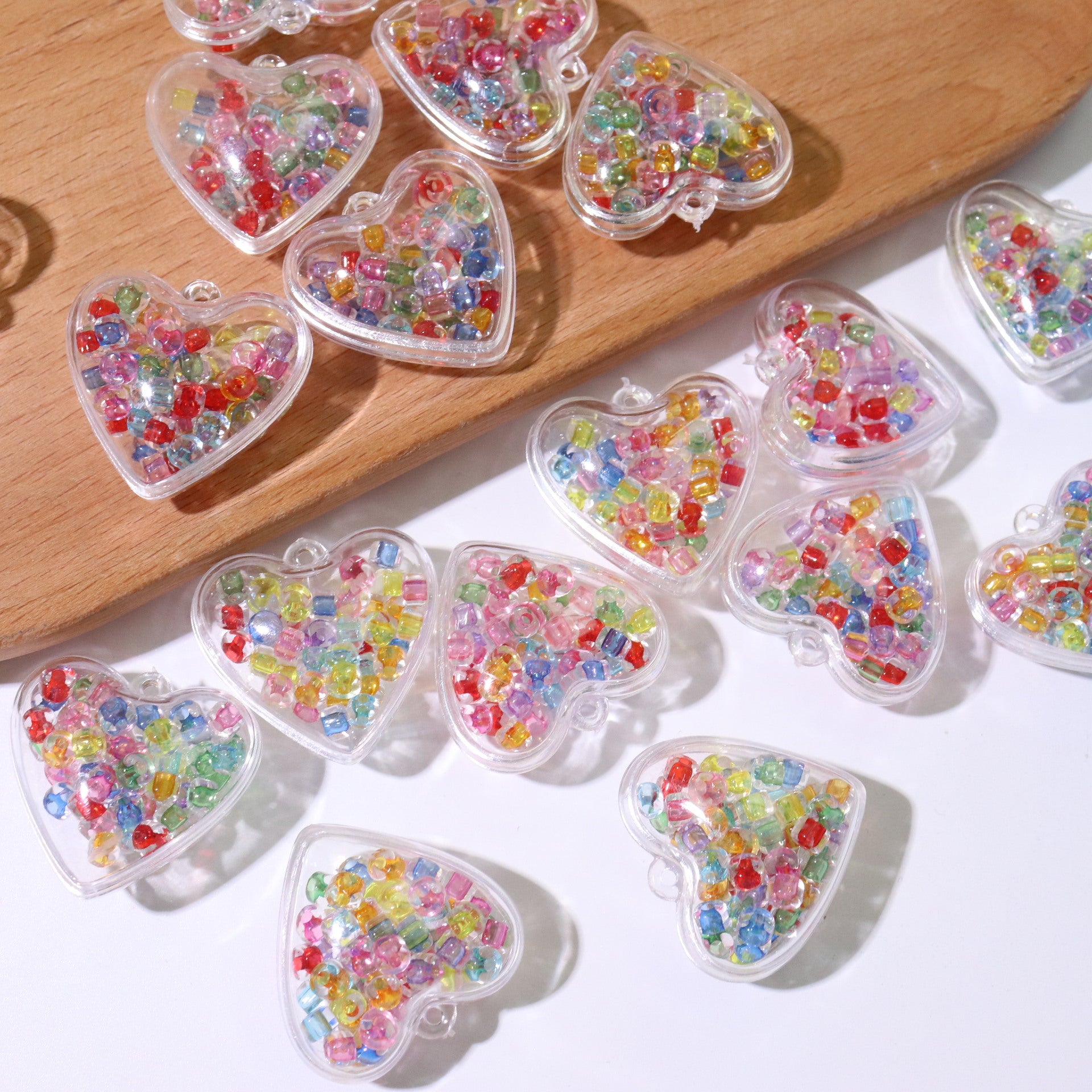 Heart Shape Acrylic Pendant In Sweet Style, Perfect Jewelry Accessory In Colour Finish