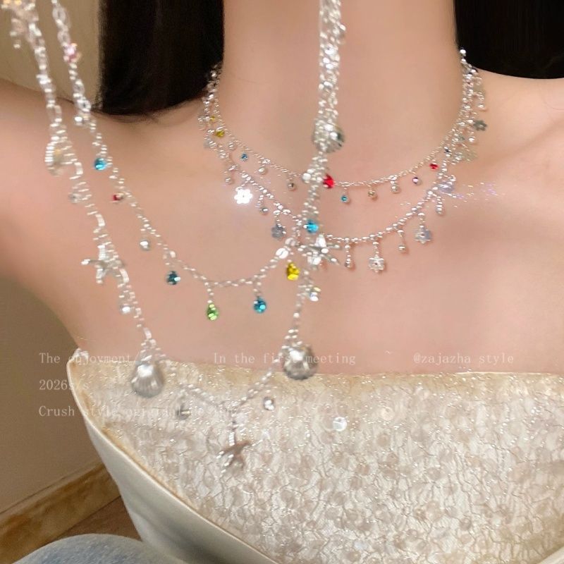 Acrylic Flowers Necklace For Women With Alloy Pendant, Perfect For Beach Wear