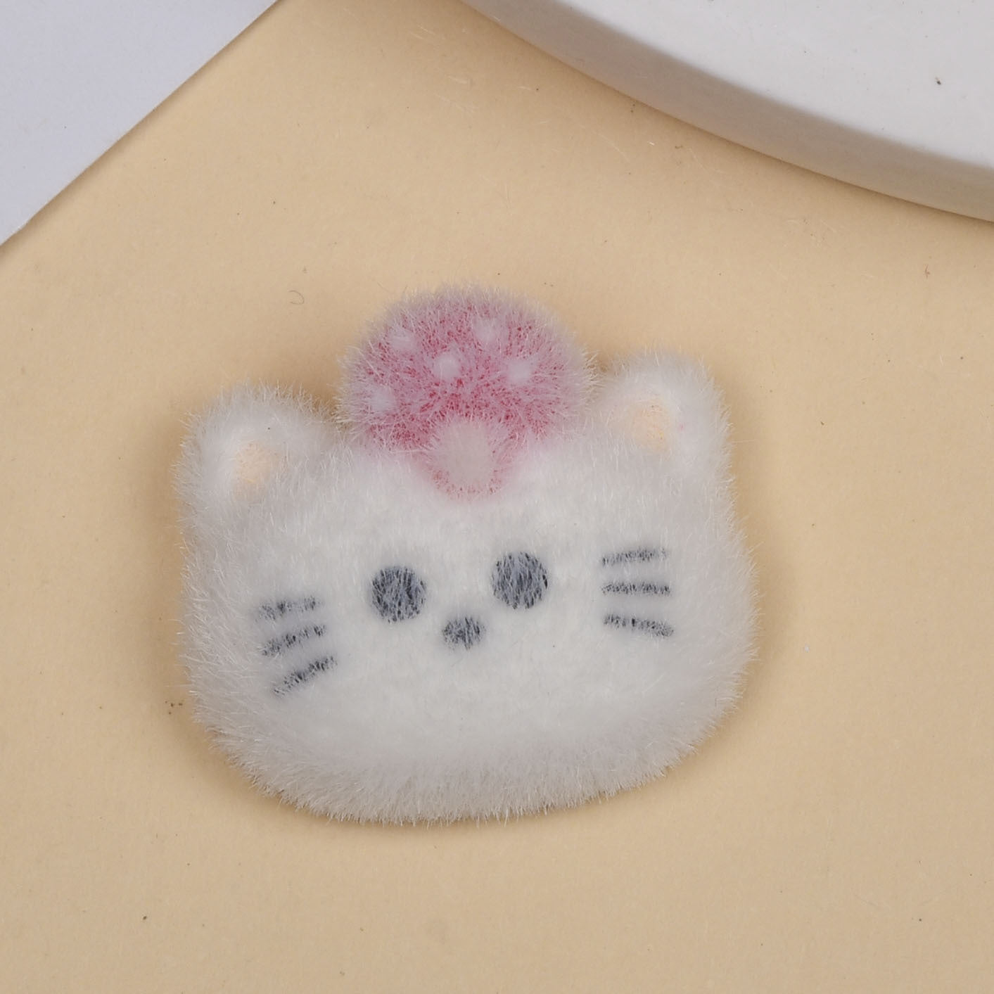 Cute Mushroom Resin Pendant With Flocking Technique, Jewelry Accessories