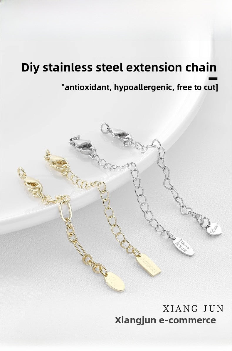 14k Gold Filled Extension Chain With Lobster Trigger Clasp Closure, Electroplated, Featuring Lines Pattern, 1 Piece