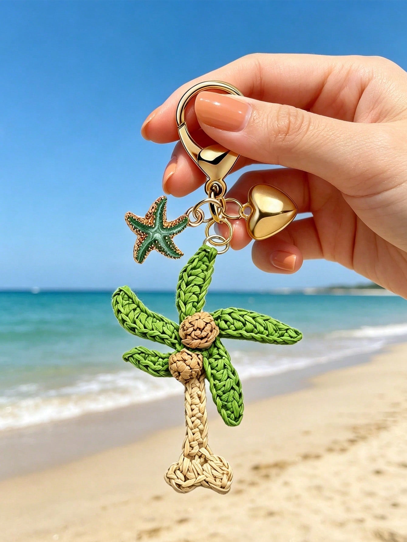 Beach Style Tree Bag Charm Made Of Durable Alloy, Perfect Bag Pendant Accessory