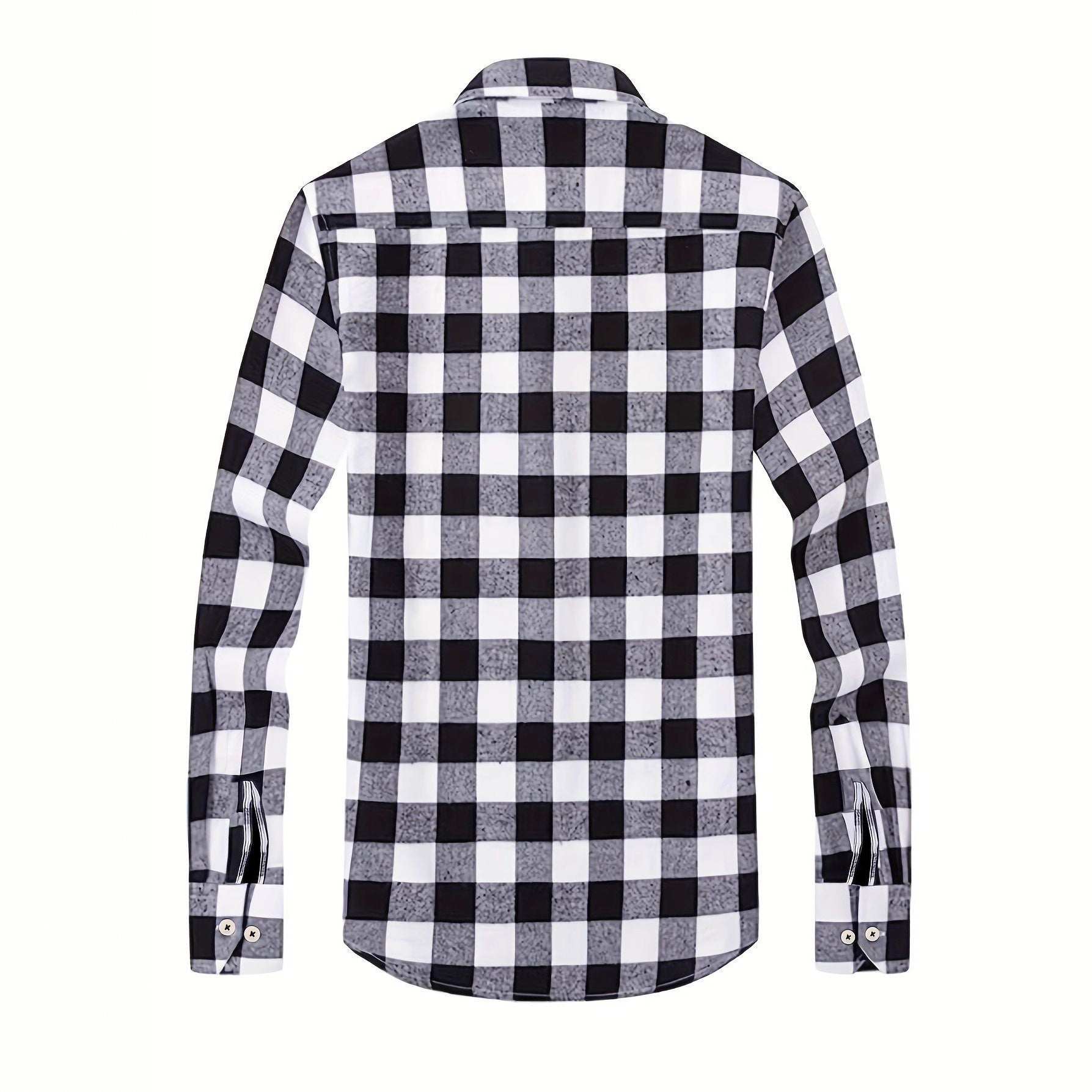 British Style Plaid Short Sleeve Polyester Blouse With Placket For Men