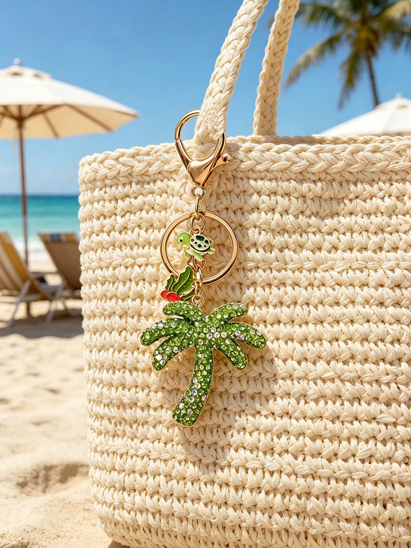 Beach Style Tree Bag Charm In Alloy, Perfect Bag Pendant Accessory
