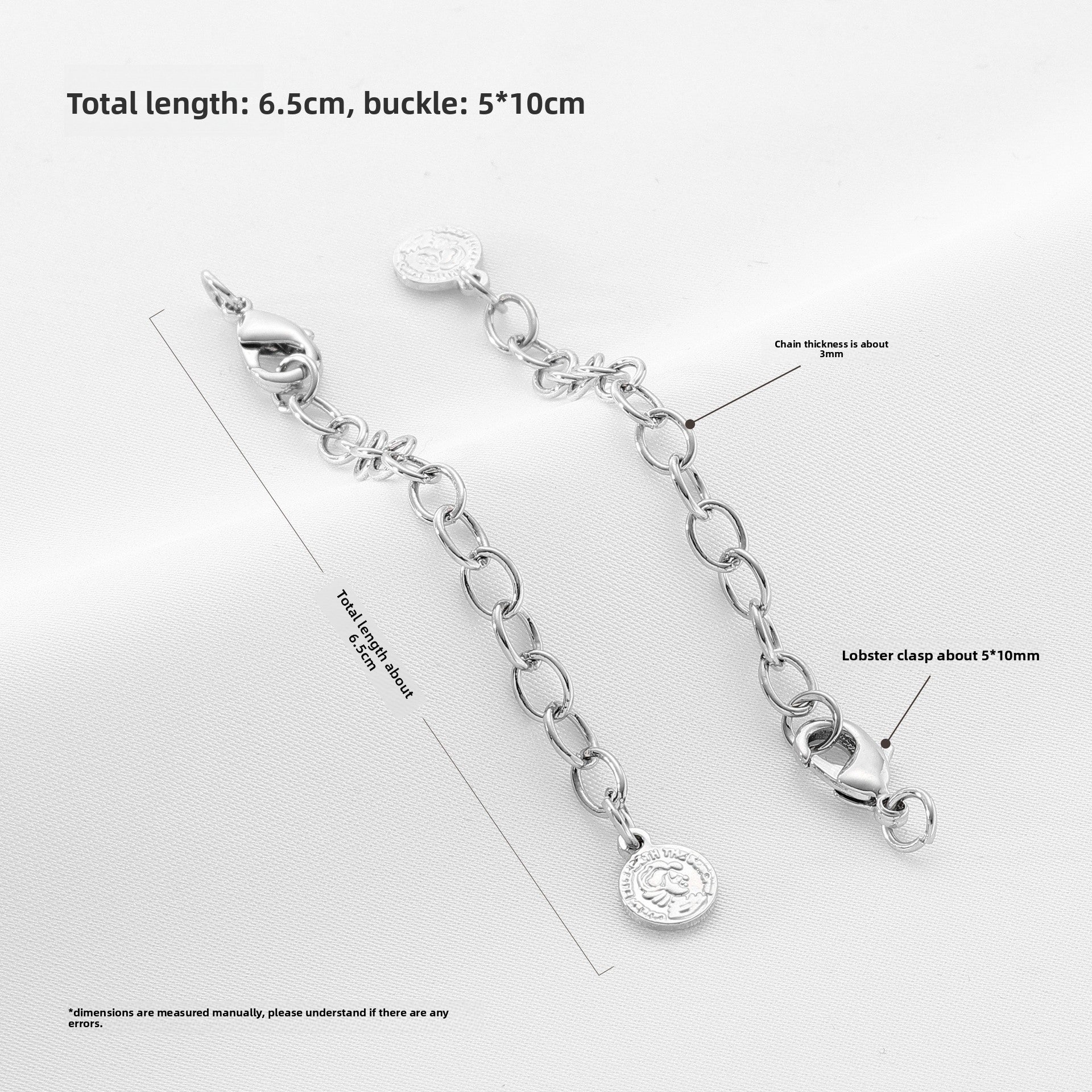 14k Gold Filled Extension Chain With Lobster Trigger Clasp Closure, Electroplated, Featuring Lines Pattern, 1 Piece