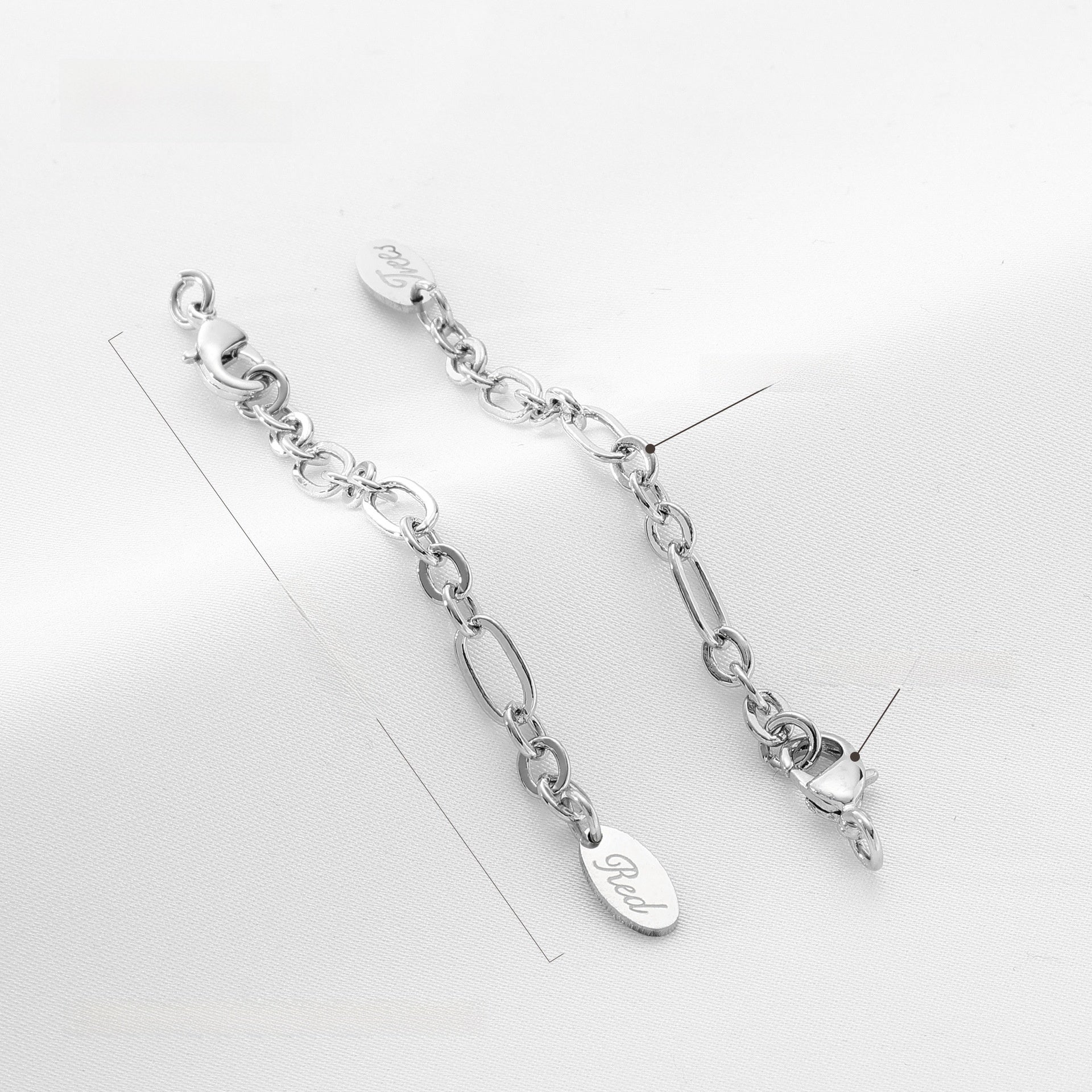 14k Gold Filled Extension Chain With Lobster Trigger Clasp Closure, Electroplated, Featuring Lines Pattern, 1 Piece