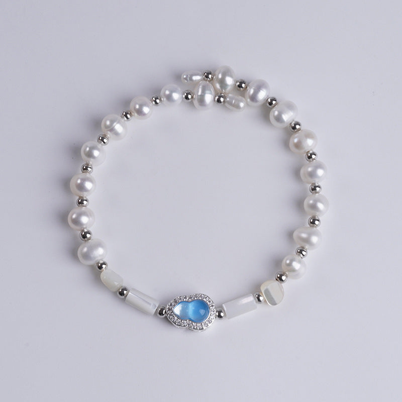 Handmade Freshwater Pearl Bangle Bracelet In Baroque Style For Women Featuring Baroque Pearl Shape