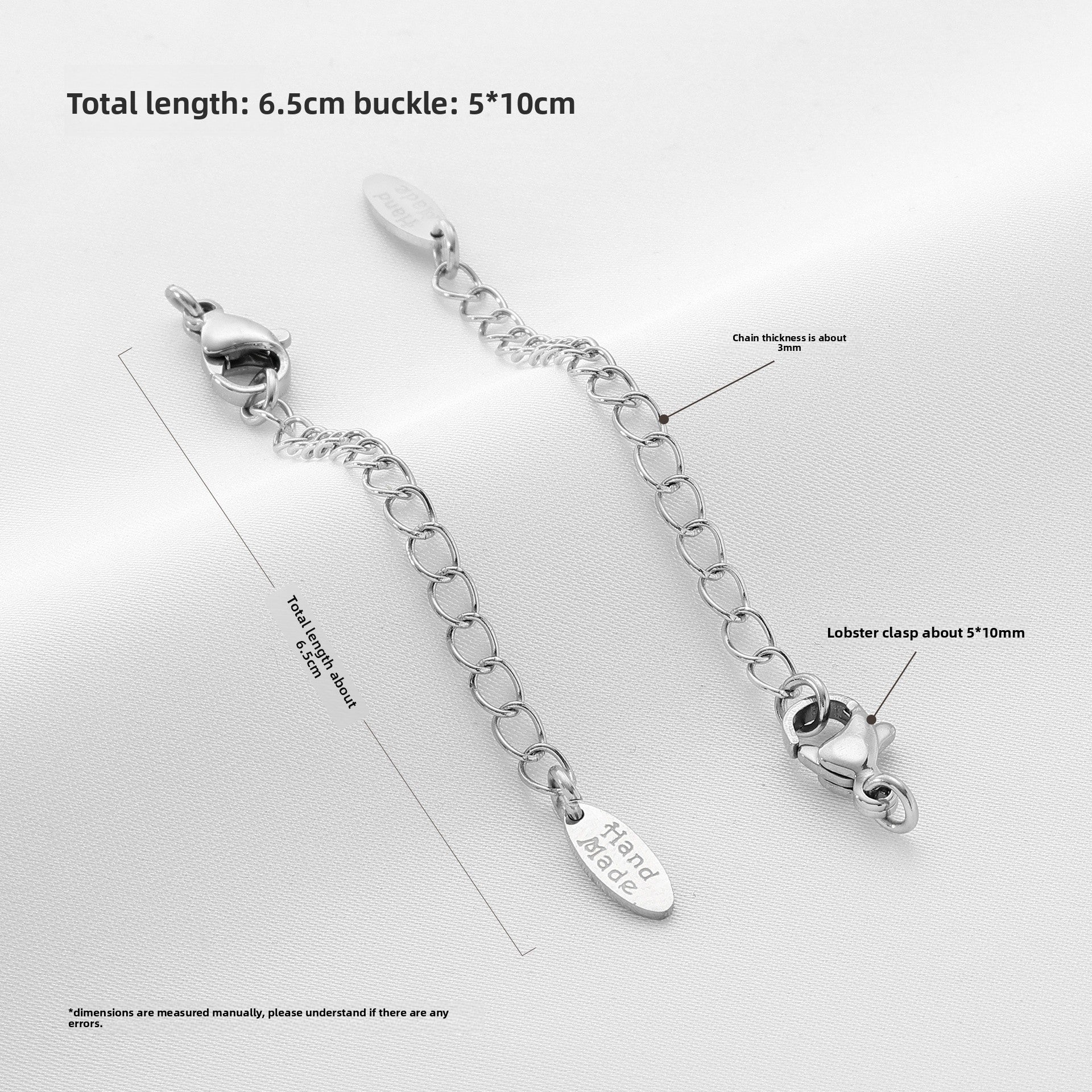 14k Gold Filled Extension Chain With Lobster Trigger Clasp Closure, Electroplated, Featuring Lines Pattern, 1 Piece