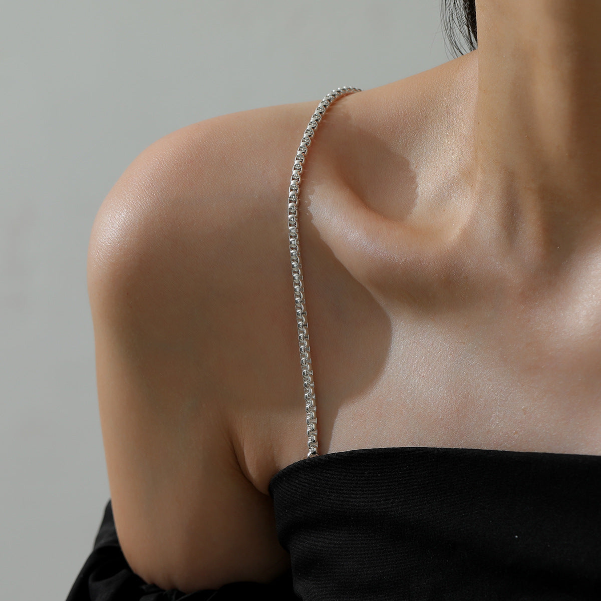 Handmade Marine Style Body Chain For Women In Solid Color Featuring White K Plated Copper Material, 1 Pair