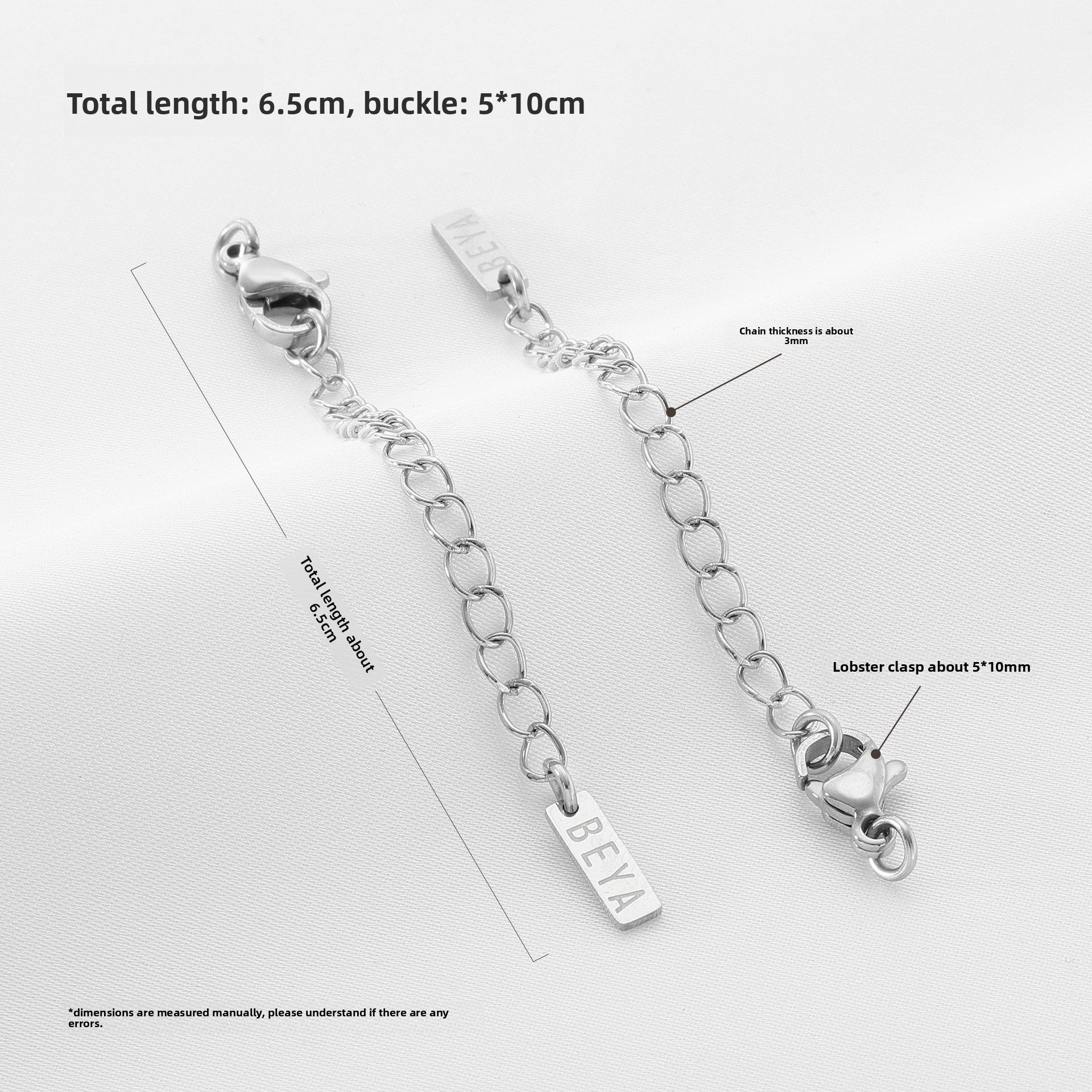 14k Gold Filled Extension Chain With Lobster Trigger Clasp Closure, Electroplated, Featuring Lines Pattern, 1 Piece