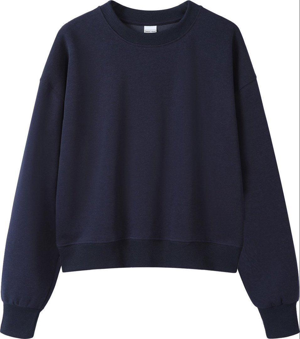 Men's Navy Blue Solid Color Hoodie With Long Sleeve In Cotton Blends Featuring Zipper Closure