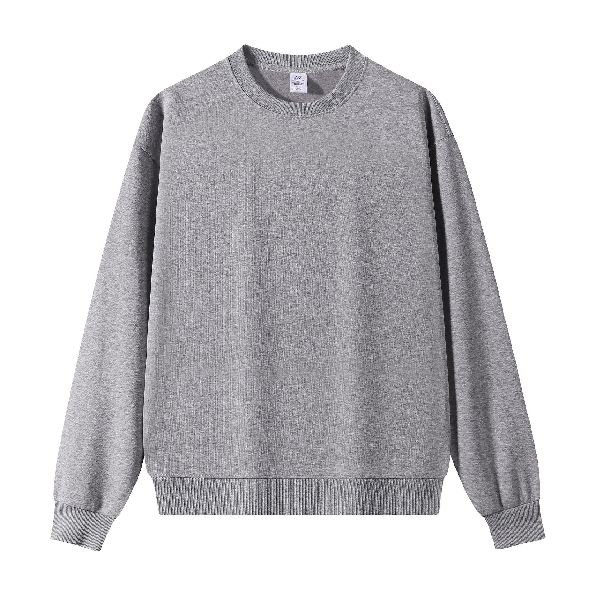 Men's Casual Solid Color Hoodie With Long Sleeve In Dyed Black Cotton Blends