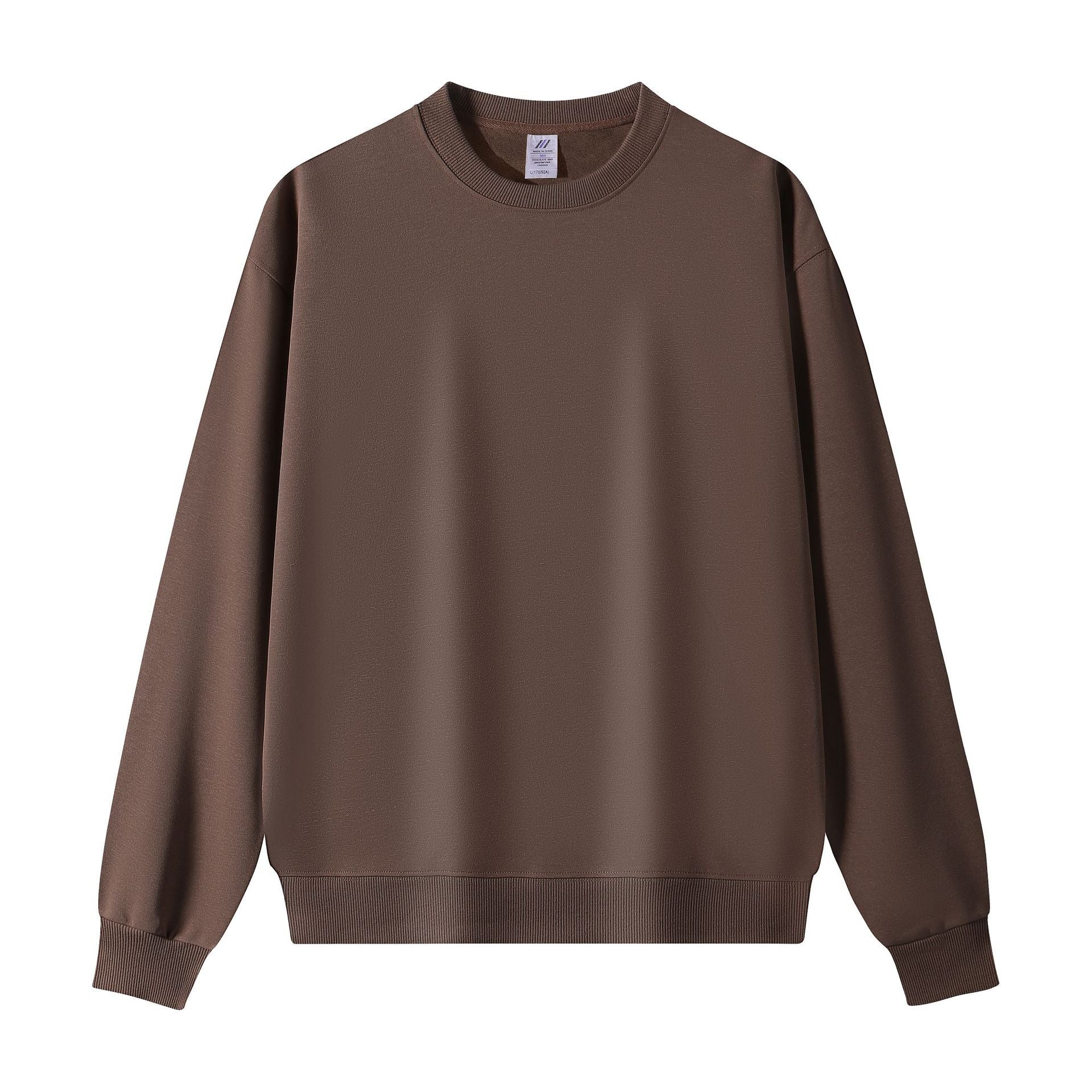 Men's Casual Solid Color Hoodie With Long Sleeve In Dyed Black Cotton Blends