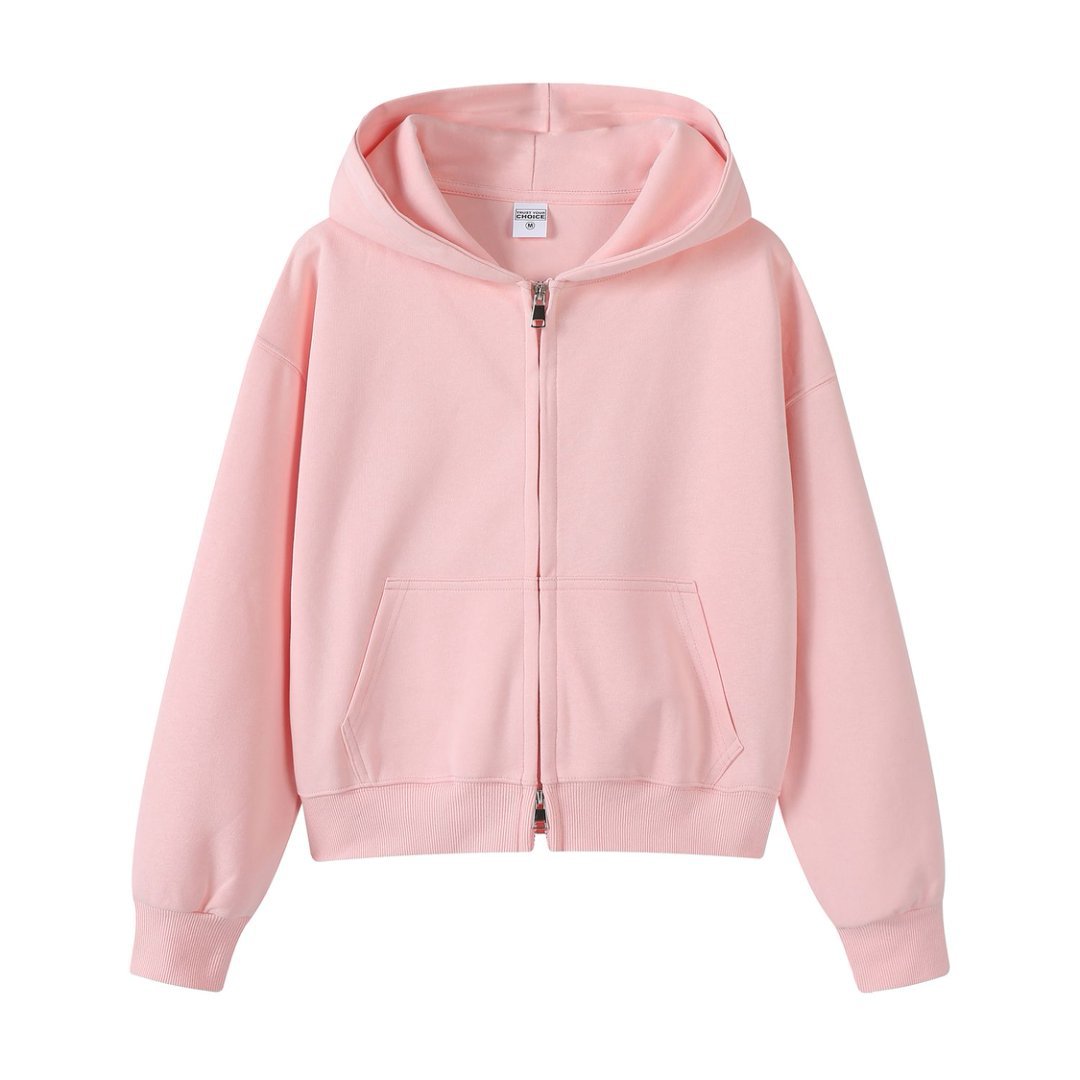 Men's Solid Color Apricot Hoodie With Long Sleeve In Cotton Blends Fabric