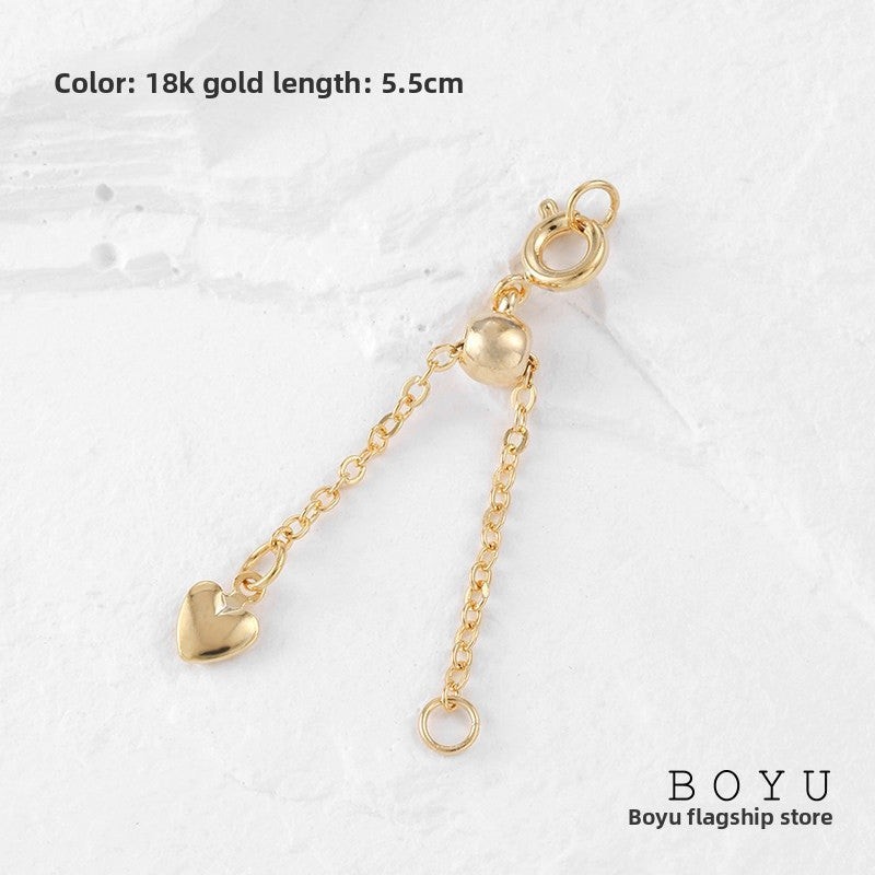 1 PCS Copper Extension Chain With 18K Real Gold Plated Electroplated Finish In Gold For Jewelry Accessories