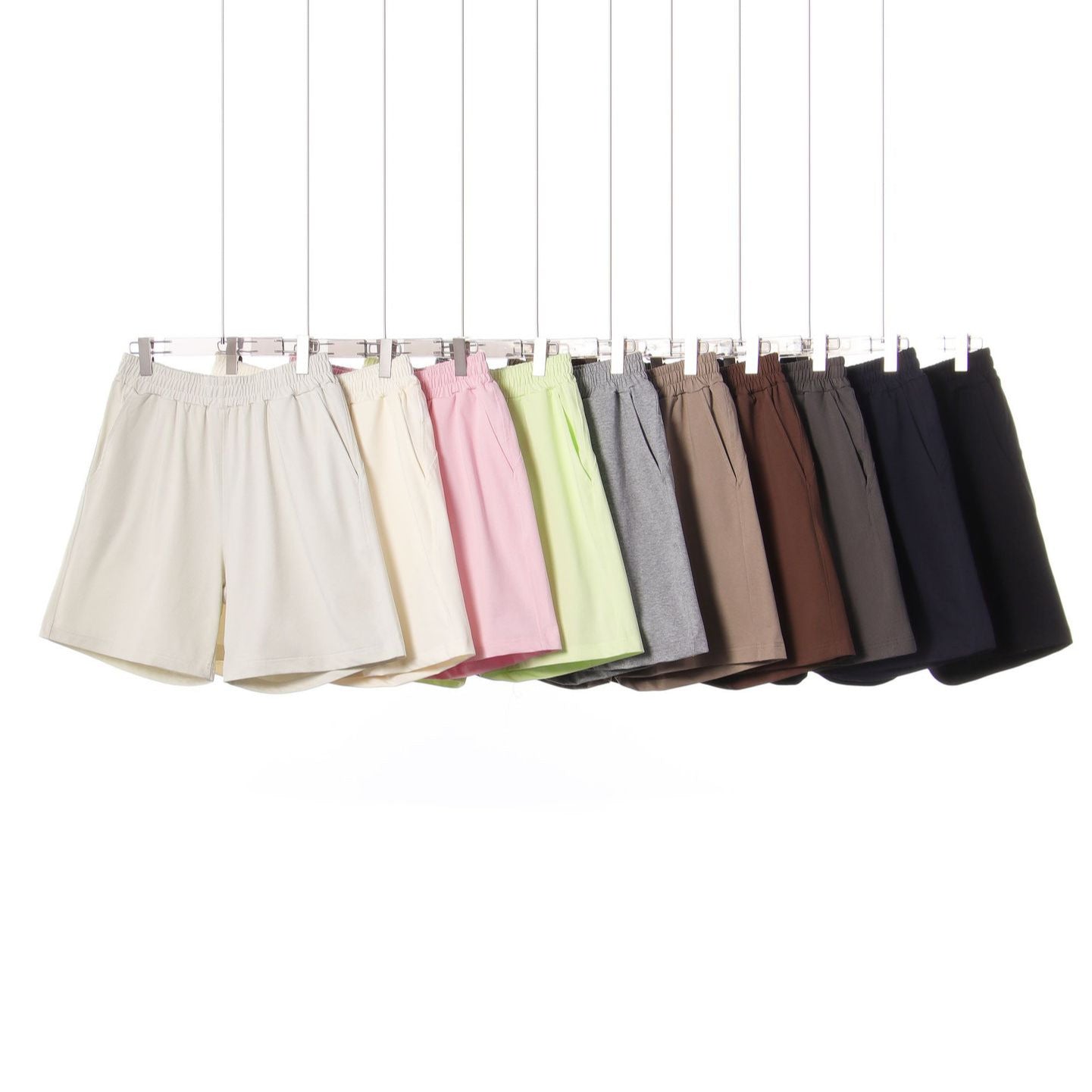 Men's Solid Color Sport Baggy Shorts In Cotton Blends With Elastic Waist For Comfortable Active Wear