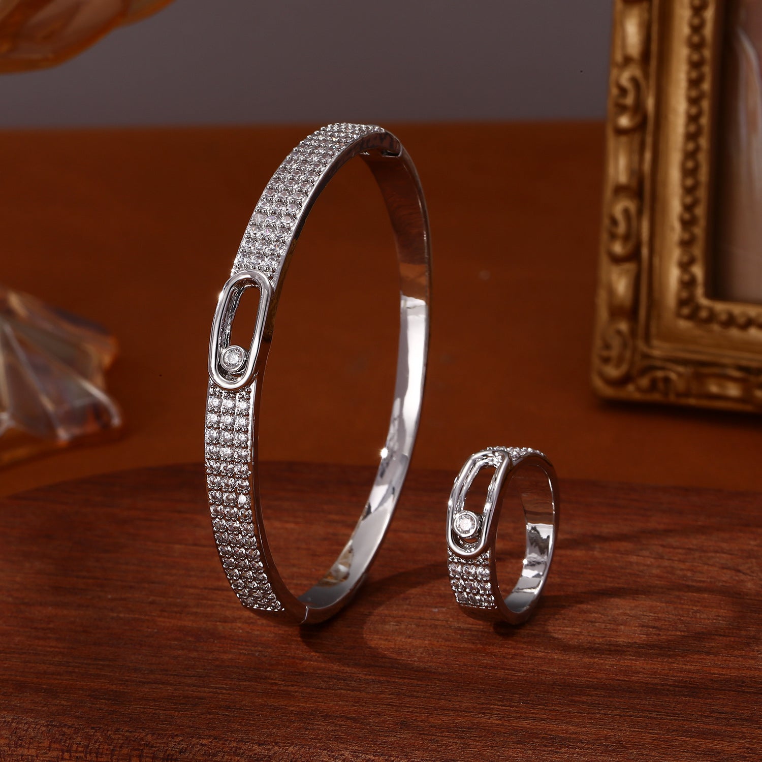 Bohemian Geometric Jewelry Set For Unisex, Electroplated Copper With Elegant Design, 1 Set