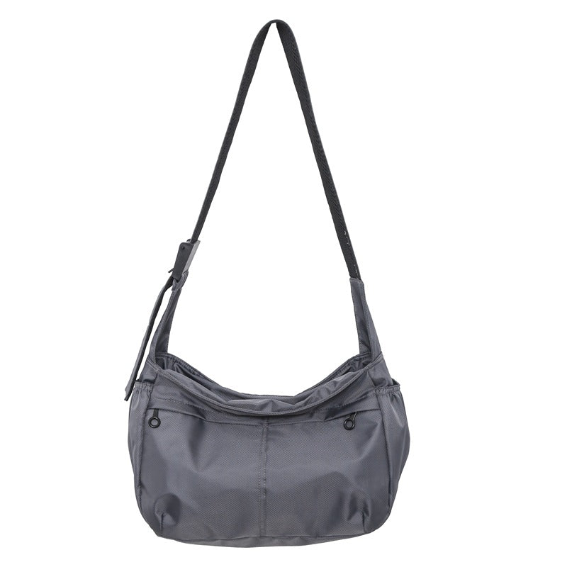Men's Nylon Dumpling Shape Tote Bag With Sewing Thread And Portable Sling Strap