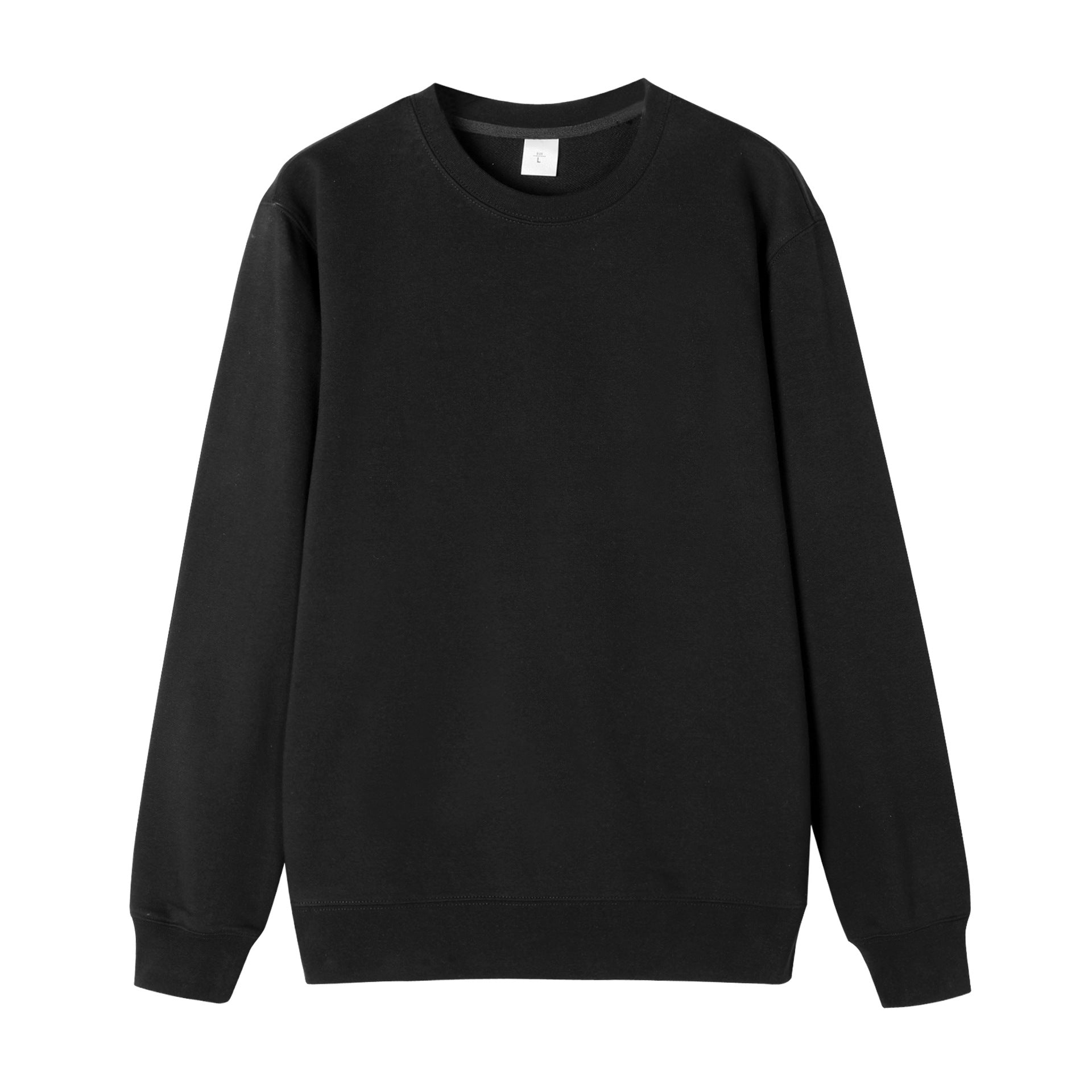 Men's Basic Solid Color Dyed Black Long Sleeve Hoodie In Cotton (more Than 90%)