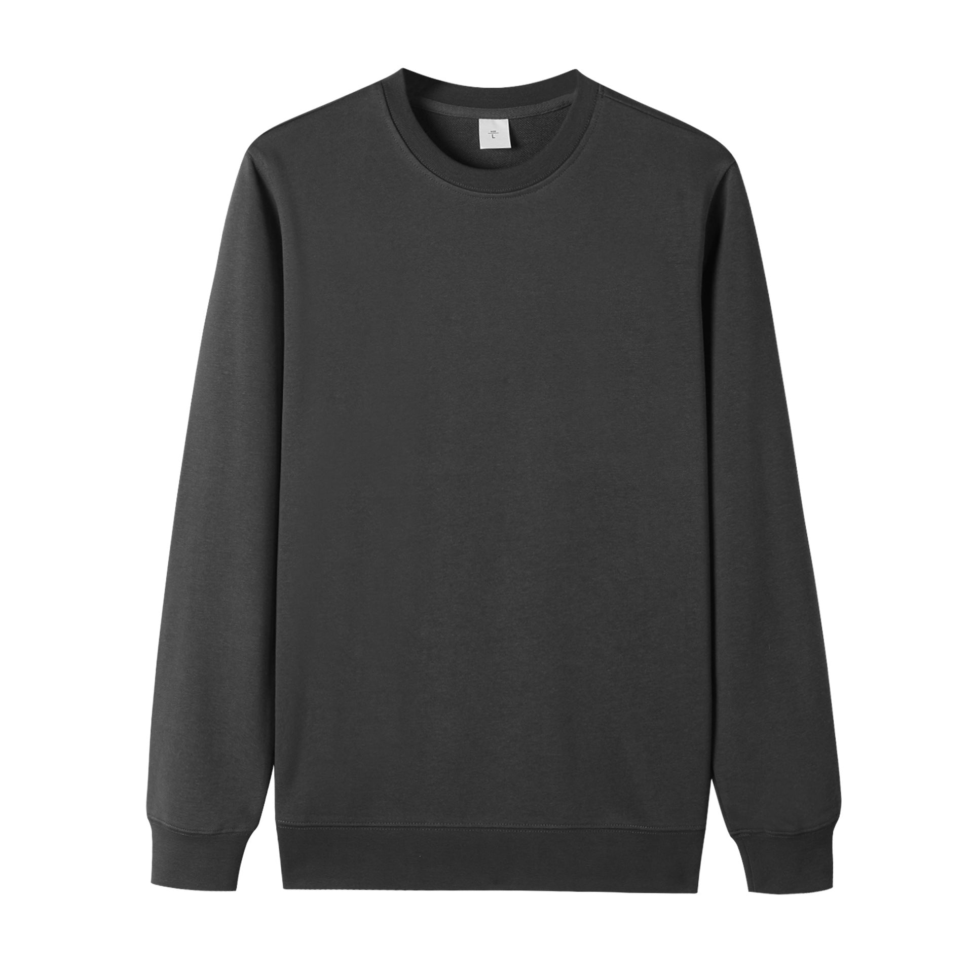 Men's Basic Solid Color Dyed Black Long Sleeve Hoodie In Cotton (more Than 90%)