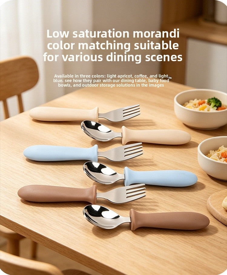Cute Solid Color Tableware Set Featuring 304 Stainless Steel Inner Liner For Durable And Stylish Dining
