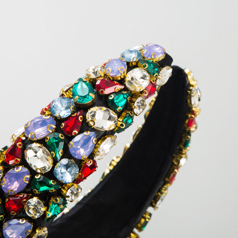 Butterfly Jewelry Headband For Women With Glass Inlay In Dark Blue, Perfect For Autumn