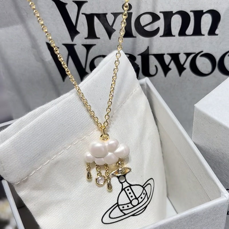 Baroque Style Flowers Necklace For Unisex In 925 Sterling Silver With Rhinestones On Cable Chain Jewelry Set
