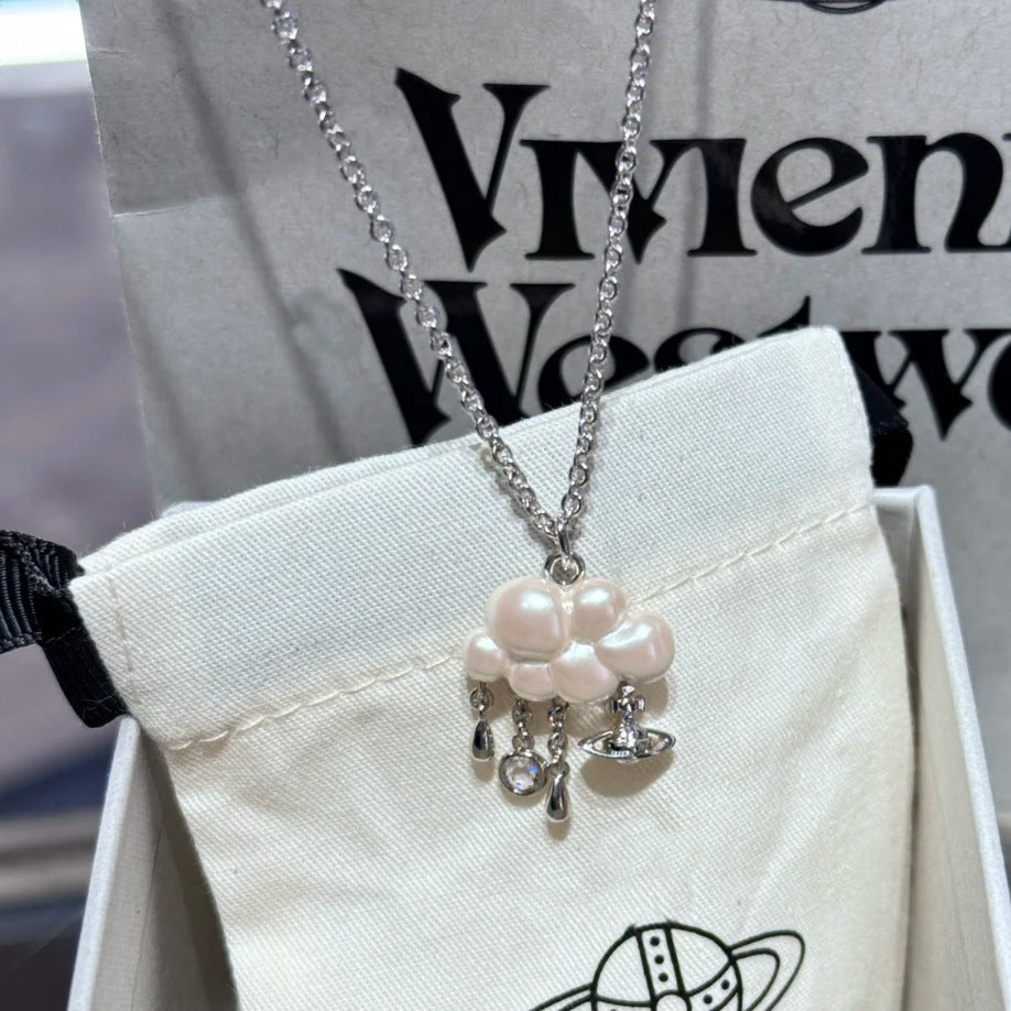 Baroque Style Flowers Necklace For Unisex In 925 Sterling Silver With Rhinestones On Cable Chain Jewelry Set