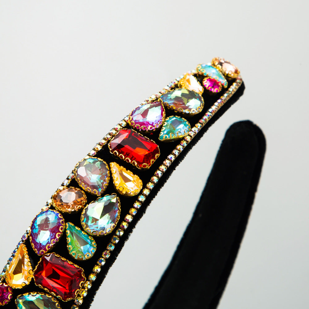 Baroque Style Water Droplets Jewelry Headband For Women With Rhinestones In Colour