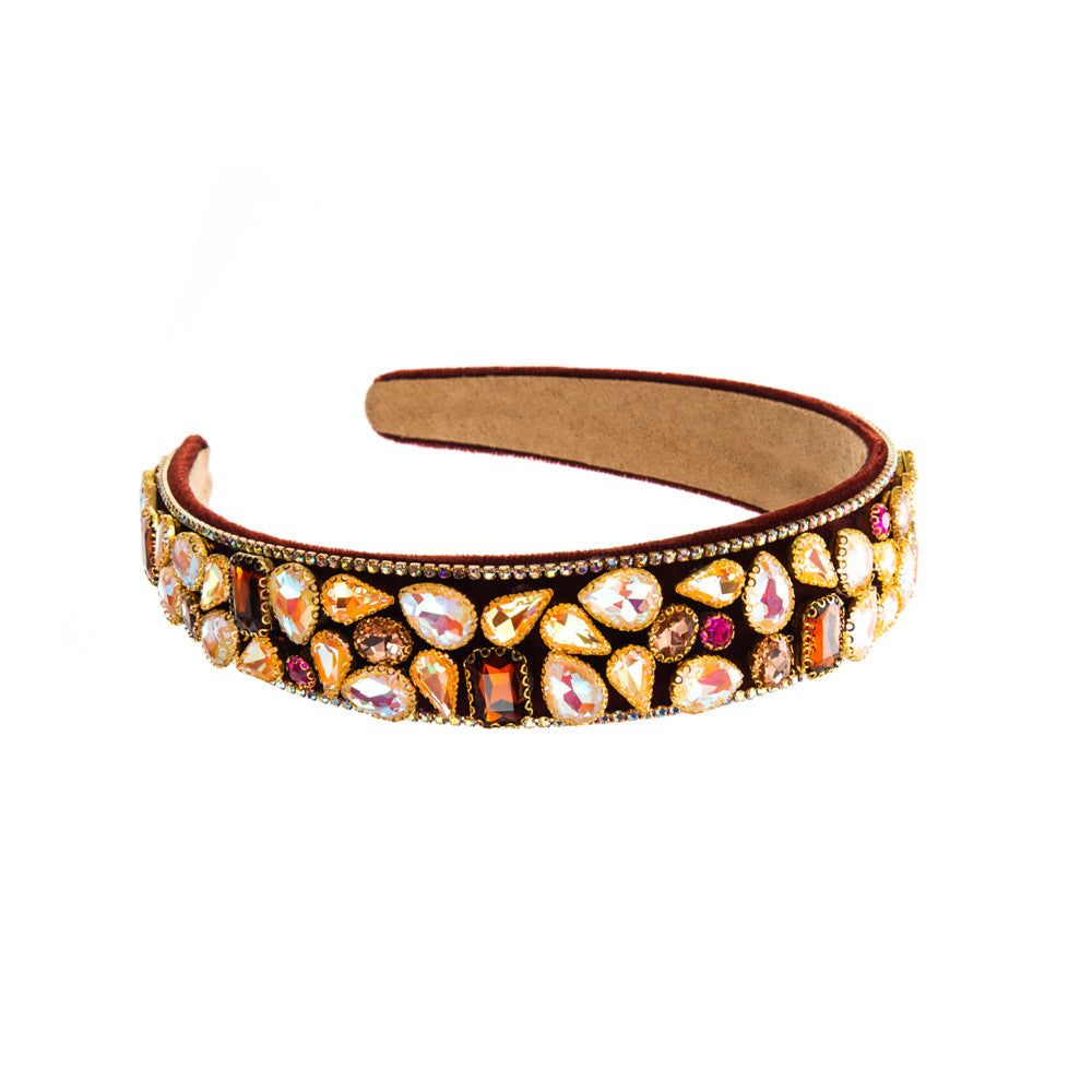 Baroque Style Water Droplets Jewelry Headband For Women With Rhinestones In Colour