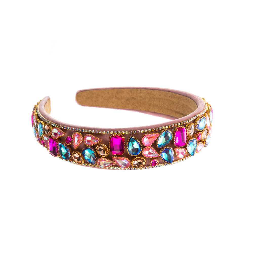Baroque Style Water Droplets Jewelry Headband For Women With Rhinestones In Colour