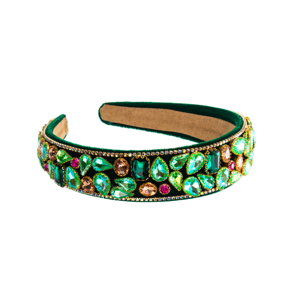 Baroque Style Water Droplets Jewelry Headband For Women With Rhinestones In Colour