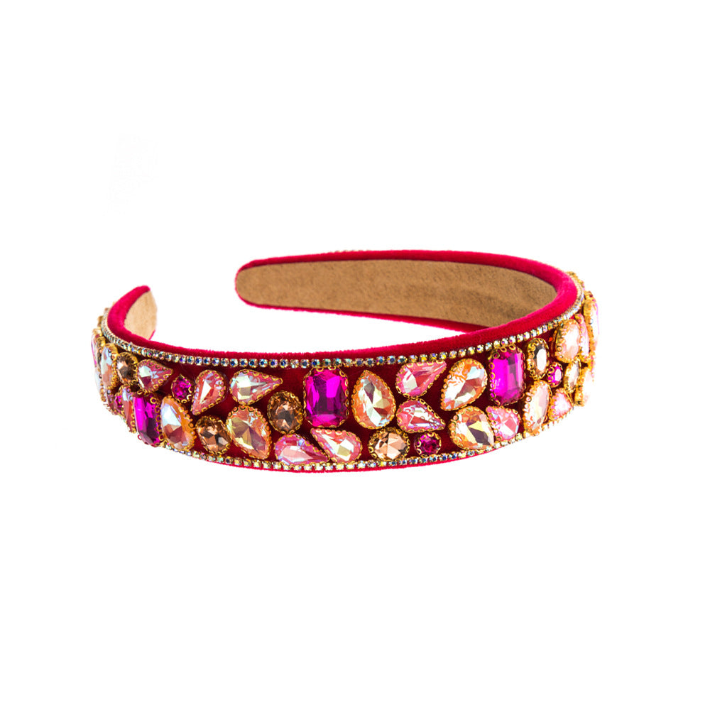 Baroque Style Water Droplets Jewelry Headband For Women With Rhinestones In Colour