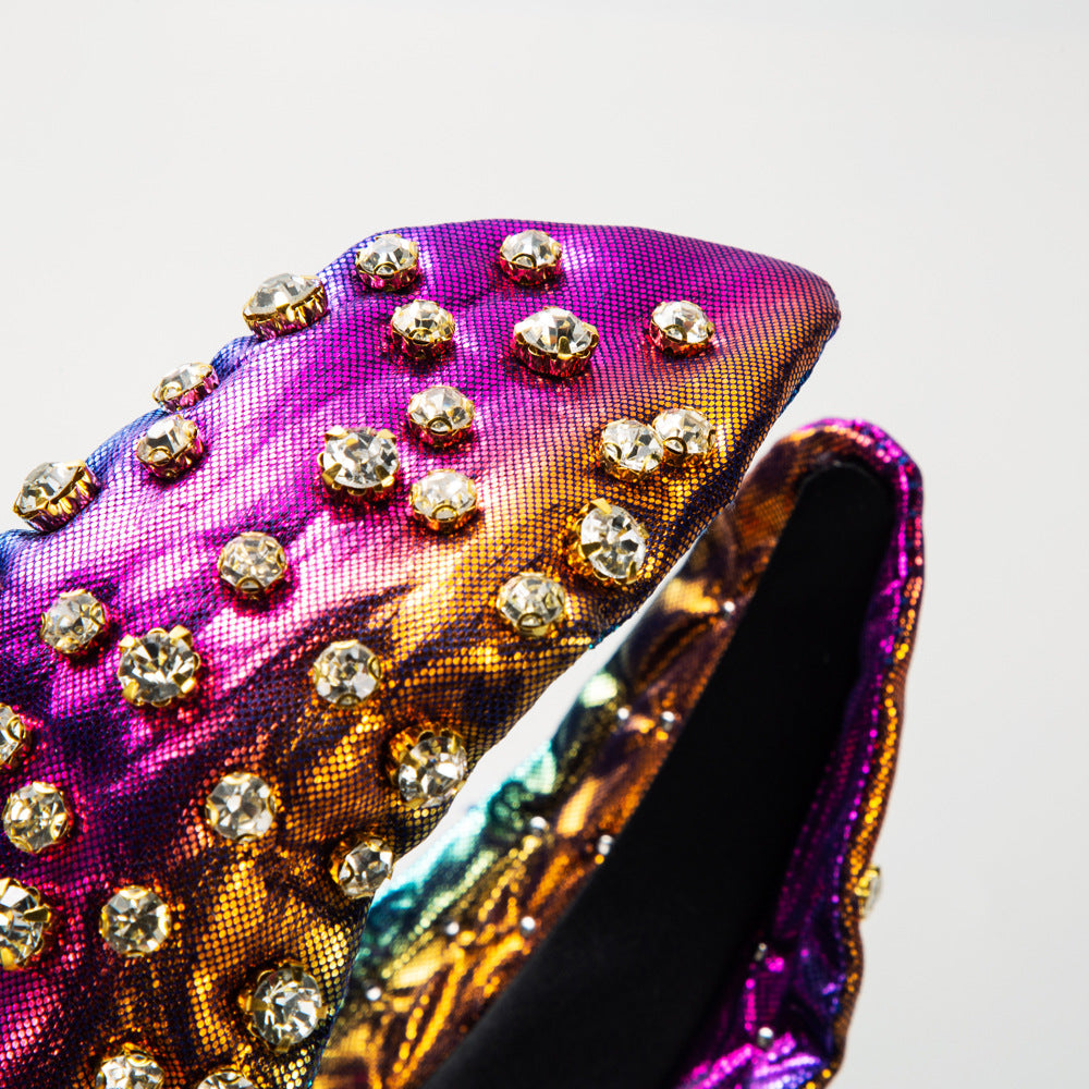 Exaggerated Knot Jewelry Headband For Women With Rhinestones In Colour
