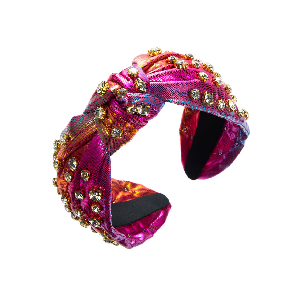 Exaggerated Knot Jewelry Headband For Women With Rhinestones In Colour