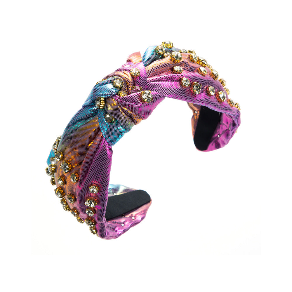 Exaggerated Knot Jewelry Headband For Women With Rhinestones In Colour