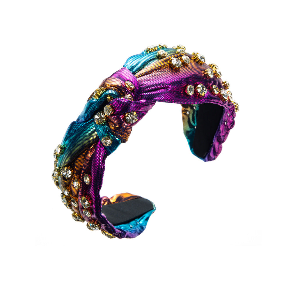 Exaggerated Knot Jewelry Headband For Women With Rhinestones In Colour