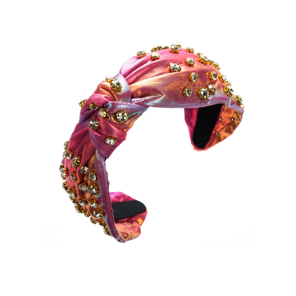 Exaggerated Knot Jewelry Headband For Women With Rhinestones In Colour