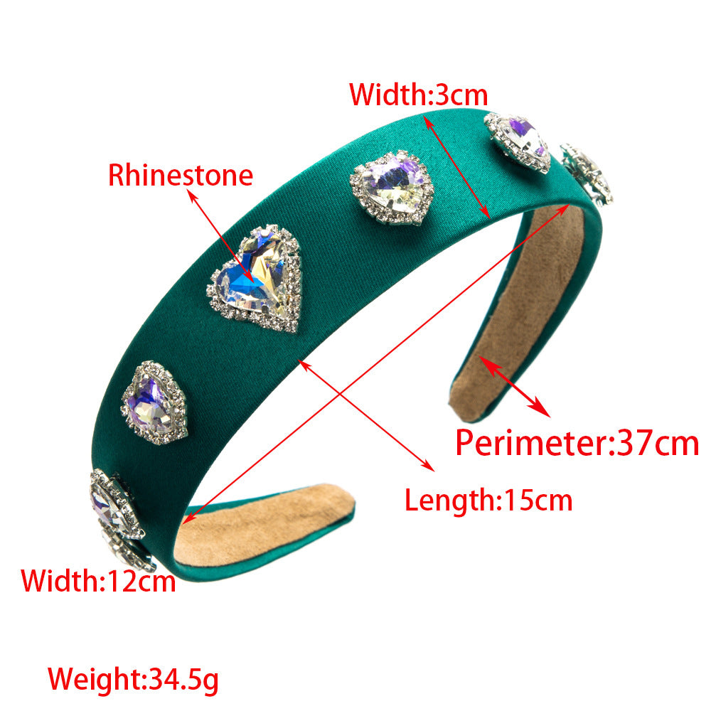 Heart Shape Jewelry Headband For Women In Purple Featuring Rhinestones, Stylish Commute Hair Accessory