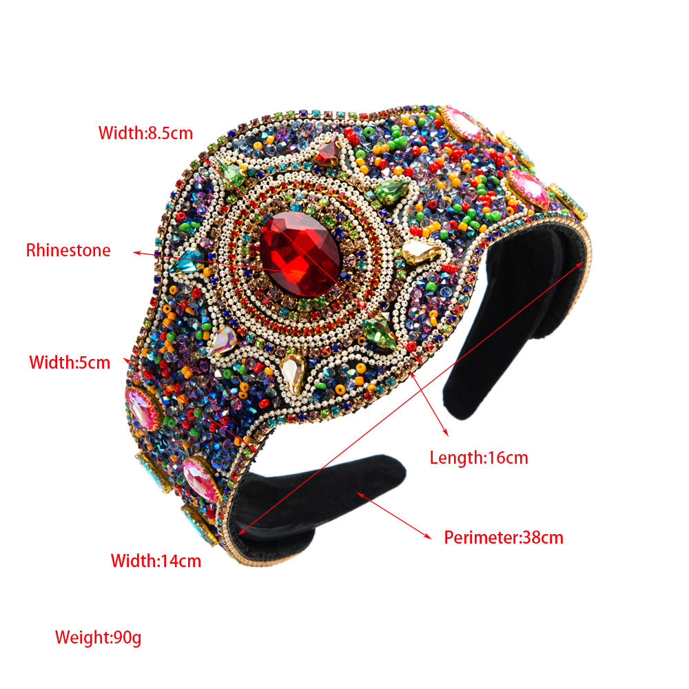Baroque Style Jewelry Headband For Women With Rhinestones In Champagne, Perfect For Summer