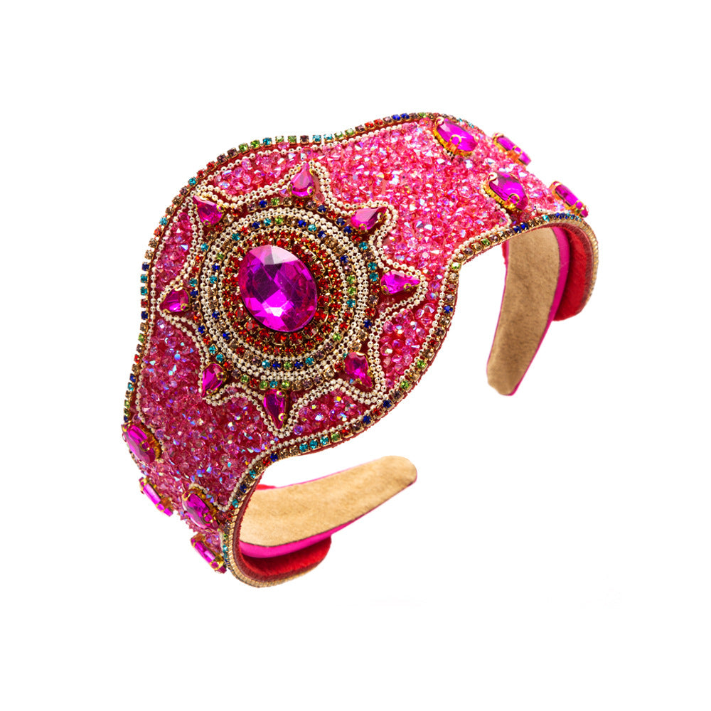 Baroque Style Jewelry Headband For Women With Rhinestones In Champagne, Perfect For Summer