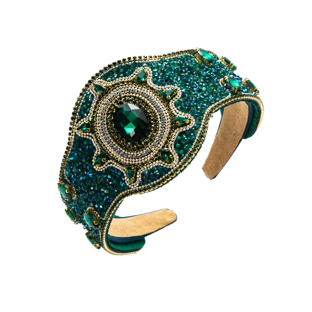Baroque Style Jewelry Headband For Women With Rhinestones In Champagne, Perfect For Summer