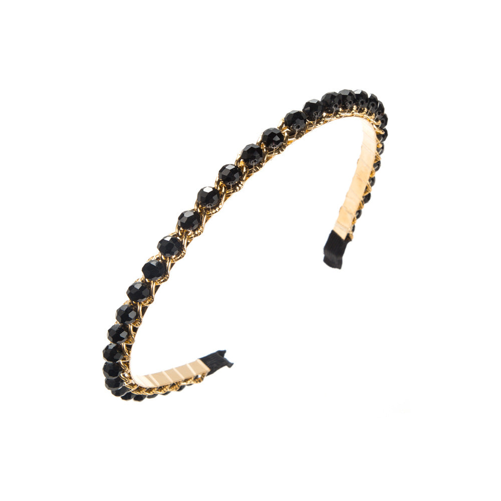 New Style Spa Headband For Women In Blue Featuring Crystal Inlay And Alloy Material