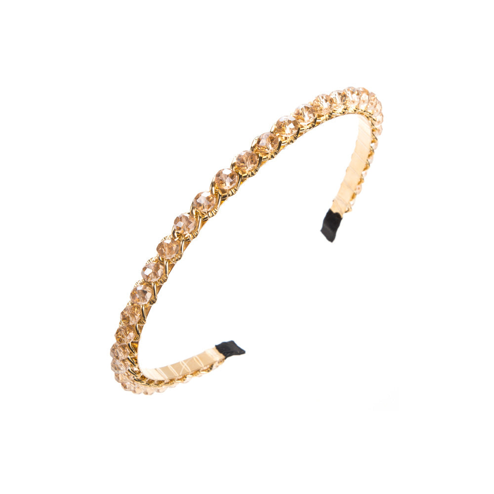 New Style Spa Headband For Women In Blue Featuring Crystal Inlay And Alloy Material