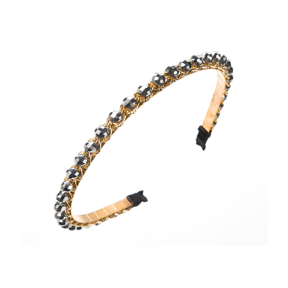 New Style Spa Headband For Women In Blue Featuring Crystal Inlay And Alloy Material