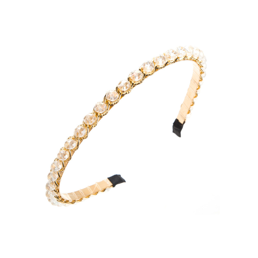 New Style Spa Headband For Women In Blue Featuring Crystal Inlay And Alloy Material