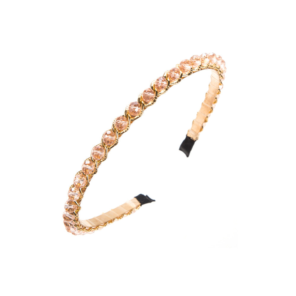 New Style Spa Headband For Women In Blue Featuring Crystal Inlay And Alloy Material