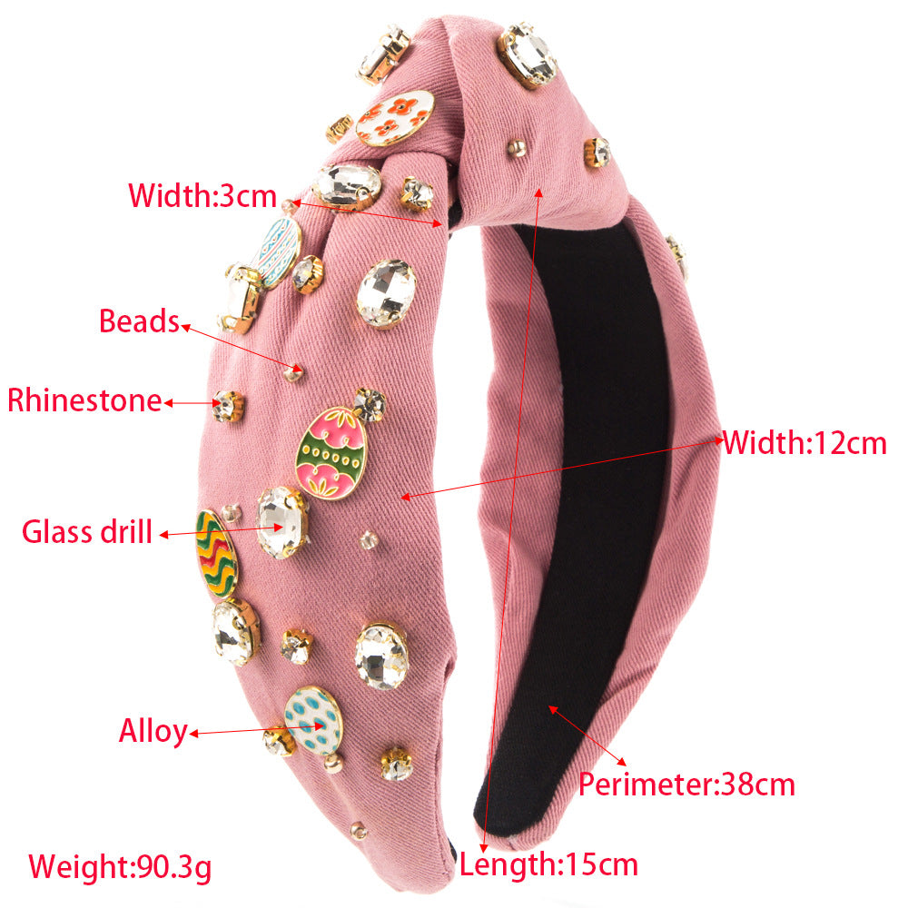 Cute Egg Jewelry Headband For Women In Rose Gold Alloy, Perfect For Easter Celebrations