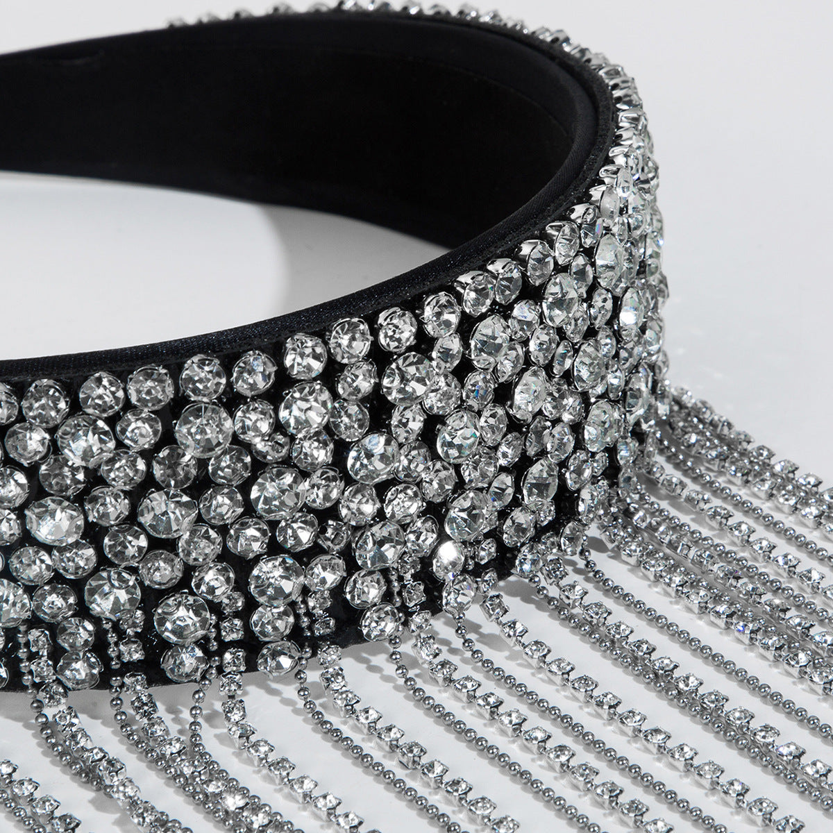 Exaggerated Tassel Jewelry Headband For Women With Rhinestones, Perfect For Wedding Season